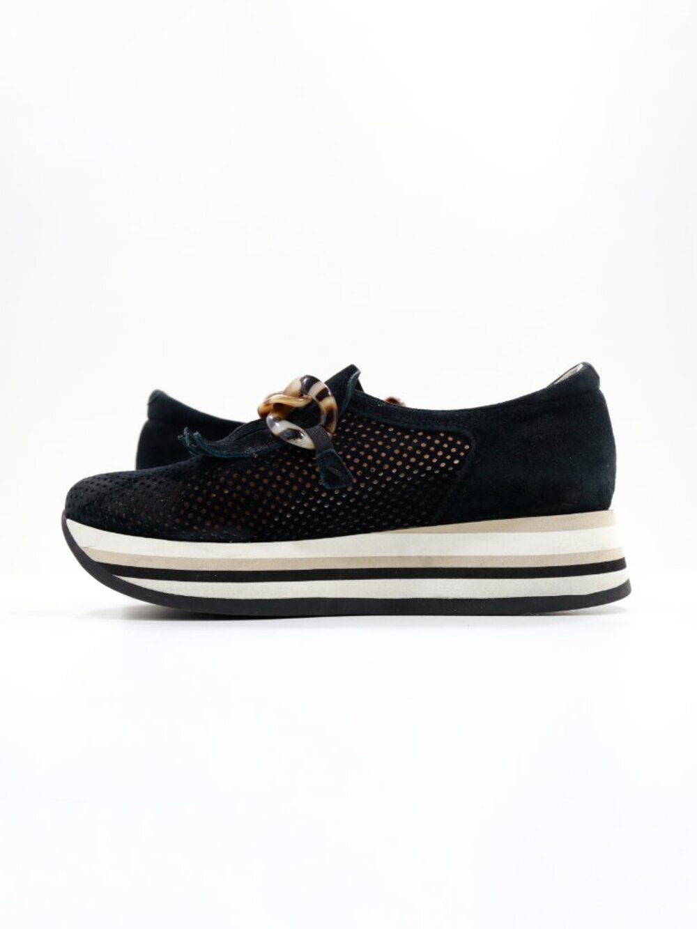 Softwaves Cadie Black Suede Leather Kiltie Platform Loafers - 8/EU 38.5 - Picture 5 of 7